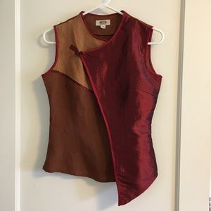 Asymmetrical colorful sleeveless top